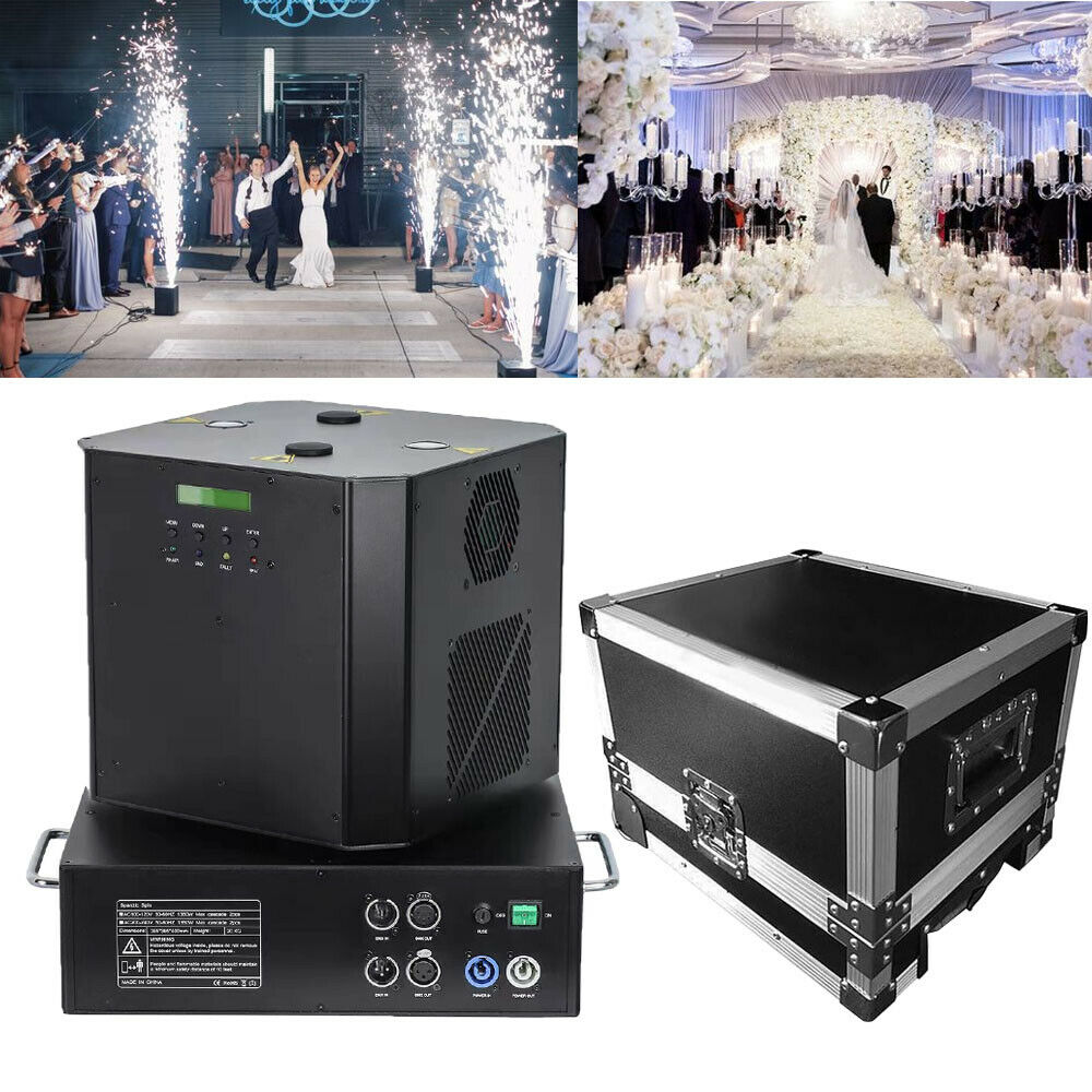 Cold Sparkler Double Fountain Remote DMX512 Spin Spark Machine Rotation
